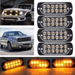 Feu stop stroboscopique de voiture � 6 led - barre lumineuse de v�hicule 12v - 24v - gyrophare clignotant ...