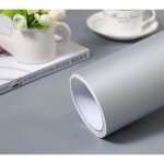 Feuille de meubles gris mat 60 � 300cm film adh�sif cuisine armoires de cuisine autocollant gris papier ...