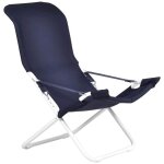 Okaffarefatto - chaise longue fiam fiesta cadre acier blanc avec serviette bleu 127pebsbl pliable
