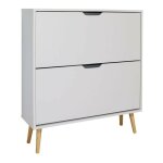 Miroytengo - tagère à chaussures blanche 2 étagères fiano nordic modern furniture couloir entrée 80x92x24 ... Miroytengo - tagère à chaussures blanche 2 étagères fiano nordic modern furniture couloir entrée 80x92x24 ...