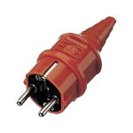 Fiche �lectrique m�le avec terre mennekes 10837 plastique 230 v orange ip44 x062391