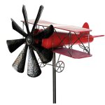 Fiche de jardin en mtal avion xl 160 cm biplan rouge 96251 carillon olien moulin  vent rsistant aux ...