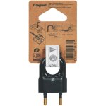 Legrand - fiche plate mle sans terre plastique - avec anneau extraction - noir