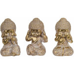 Signes grimalt - figure de figurines de bouddha bouddha 3 uni. gold buddhas 12x7x7cm 27974