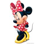 Star cutouts - figurine en carton minnie mouse robe  pois et mains derrire le dos - haut 89 cm