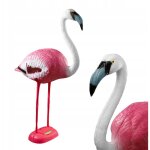 Figurine de jardin flamant rose, 80 cm, en plastique, statue de jardin exotique, statue de bassin rose, ...