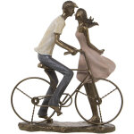 Fijalo - figurine en rsine couple avec vlo 25x11x30 cm