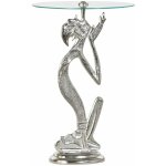 Table auxiliaire aluminium verre 46x46x72 personne