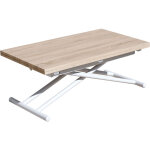 Fijalo - table centrale �l�vatrice et extensible up - down blanc / ch�ne.