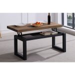Fijalo - table centrale �l�vatrice loft ch�ne am�ricain / noir.