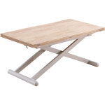 Fijalo - table centrale relevable et extensible en ch�ne nordique naturel / blanc.