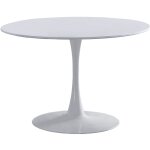 Fijalo - table de salle � manger ronde blanche gina