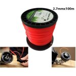 Fil de débroussailleuse rond 2, 7 mm bobine de 100 mt câble de tondeuse à gazon écheveau rouge Fil de débroussailleuse rond 2, 7 mm bobine de 100 mt câble de tondeuse à gazon écheveau rouge