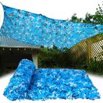 Filet de camouflage l�ger, filet de protection solaire bleu, camping, b�che de voiture, camping filet ...