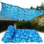 Filet de camouflage l�ger, filet de protection solaire bleu, camping, b�che de voiture, camping filet ...