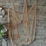 Filet de pche dcoratif, style plage et bord de mer, dcoration murale avec coquillages, dcoration ...