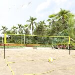 Filet de volley - ball jaune et noir 823x244 cm pe tissu vidaxl