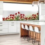 Ambiance - sticker - film fen�tre anti regard occultant - coquelicots - stickers pour vitres & porte ...