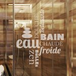 Ambiance - sticker - film fen�tre anti regard occultant - douche zen - stickers autocollant brise - vue ...