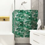 Ambiance - sticker - film fen�tre anti regard occultant - feuilles de palmier - stickers pour vitres ...