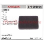 Filtre  air en ponge kawasaki moteur td 18 tf 22 th 43 th 48 tg 18 (taille - haie) 001086