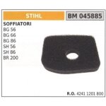 Filtre � air stihl pour souffleur bg 56 66 86 sh 56 86 br 200 045885