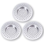 Filtre evier cuisine inox (lot de 3) - attrape cheveux douche 7, 5 x 7, 5 cm, filtre cheveux douche 90 ...