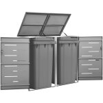 Fimei - abri pour deux poubelles 138x77, 5x115, 5 cm inox