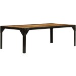Ybyric - fimei table basse bois massif de manguier brut et acier 110 cm