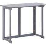 The living store table pliable de balcon 90x50x74 cm bois d'acacia massif - table de balcon - table pliable ...