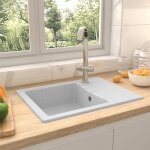 Fimei �vier de cuisine avec trou de trop - plein ovale blanc granit