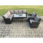 Fimous dos haut ensemble de meubles de jardin en rotin ensemble canap� et table � manger avec 2 fauteuils ...