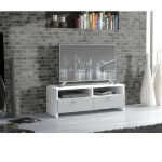 Les tendances - finlandek meuble tv helppo contemporain blanc et gris mat - l 95 cm