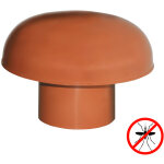 First plast - chapeau de ventilation pvc avec moustiquaire - rouge tuile - 100mm