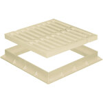 First plast - grille de sol pvc renforc�e 188 x 188 mm avec cadre anti - choc 200 x 200 mm - r�sistance ...