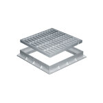First plast - grille de sol pvc renforc�e avec cadre anti - choc 250 x 250 mm - r�sistance 40 kn - gris ...