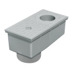 First plast - regard de descente 165 x 320 mm pour eaux pluviales sortie 100 / 125 mm - gris