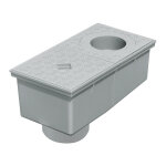 First plast - regard de descente 165x320mm pour eaux pluviales - gris