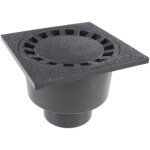 First plast - siphon de sol pvc 200x200mm sortie verticale �90 - 100 - anthracite