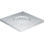 First plast - siphon de sol pvc 400x400mm sortie verticale �80 - 100 - 110 - gris