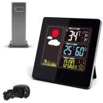 Station météo fishtec numérique - sans fil - à poser ou fixer au mur - large Écran lcd coloré - noir Station météo fishtec numérique - sans fil - à poser ou fixer au mur - large Écran lcd coloré - noir