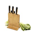Fiskars - 1057552 bloc de lames de forme fonctionnelle avec 5 couteaux, bambou y161103