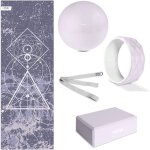 Kit de 5 accessoires kitwell - 500 violet pour yoga et pilates. enseble d'articles qui comprend tapis ...