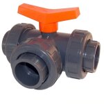 Vanne 3 voies pvc pression en t  63 mm - fitt