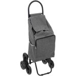Five - chariot de courses � 6 roues avec poche isotherme - 51l - gris - h 99 x l 43 x p 36 cm - livraison ...