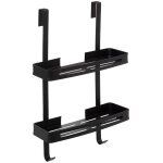 5five simply smart - serviteur de douche 2 niveaux stick adhsif noir blackalu - 5five