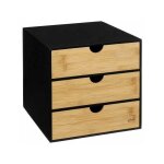 Tour de rangement bureau carre  bava  31cm noir