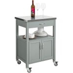 Fkw22 - hg desserte de cuisine roulante, meuble de rangement  roulettes plateau en acier inox - sobuy ...