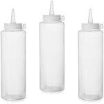 Flacon distributeur pour sauces froides, lot de 3 pices. - transparent 0, 7l - hendi 557952