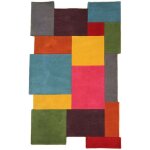 Flair rugs - tapis design en laine g�om�trique pour salon collage multicolore 120x180